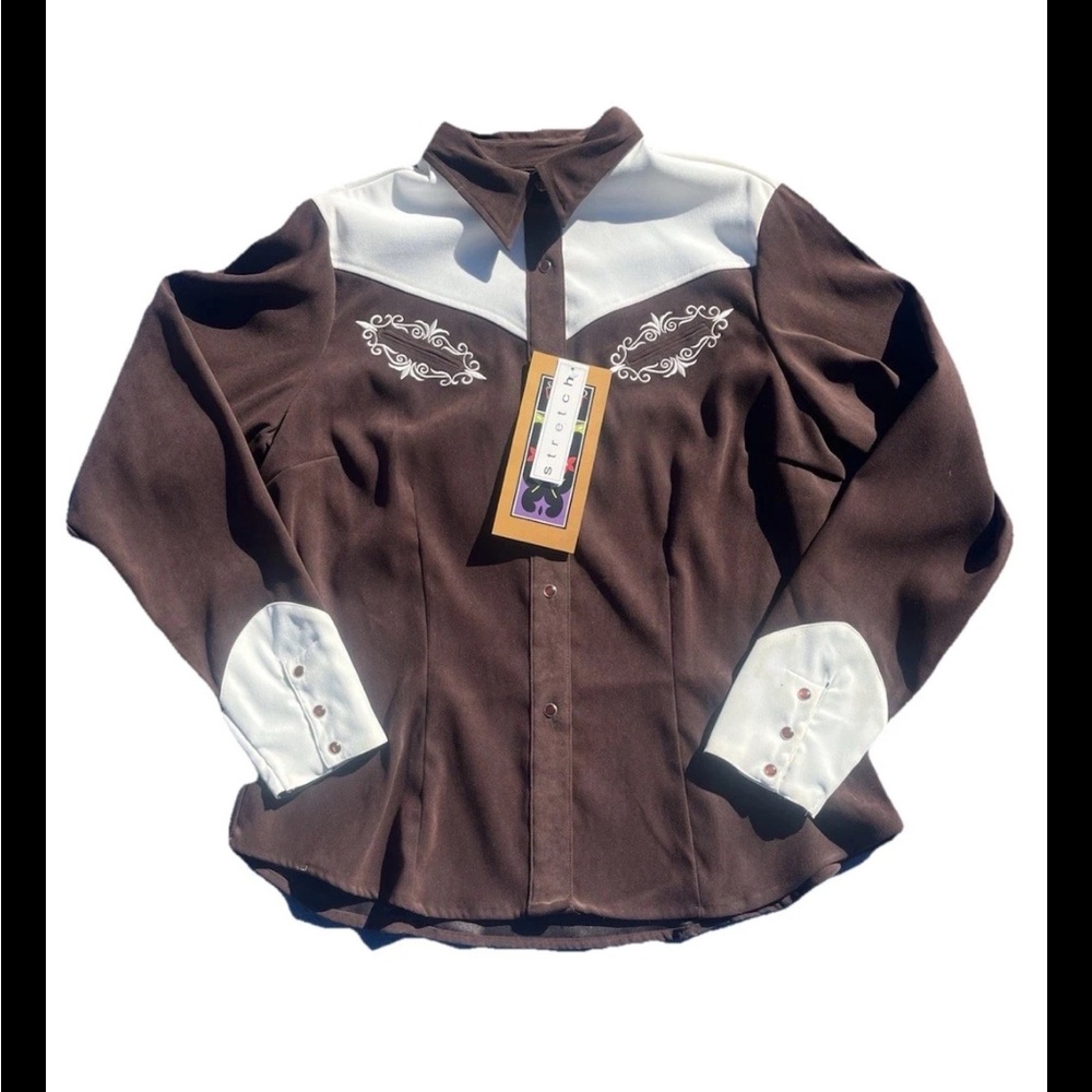 Vintage with tags Studio West Women's Western Shirt Embroidered pearl snaps Larg